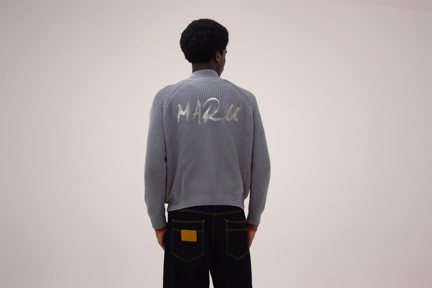 "Cadet Grey" Cable Knit Zip-Up