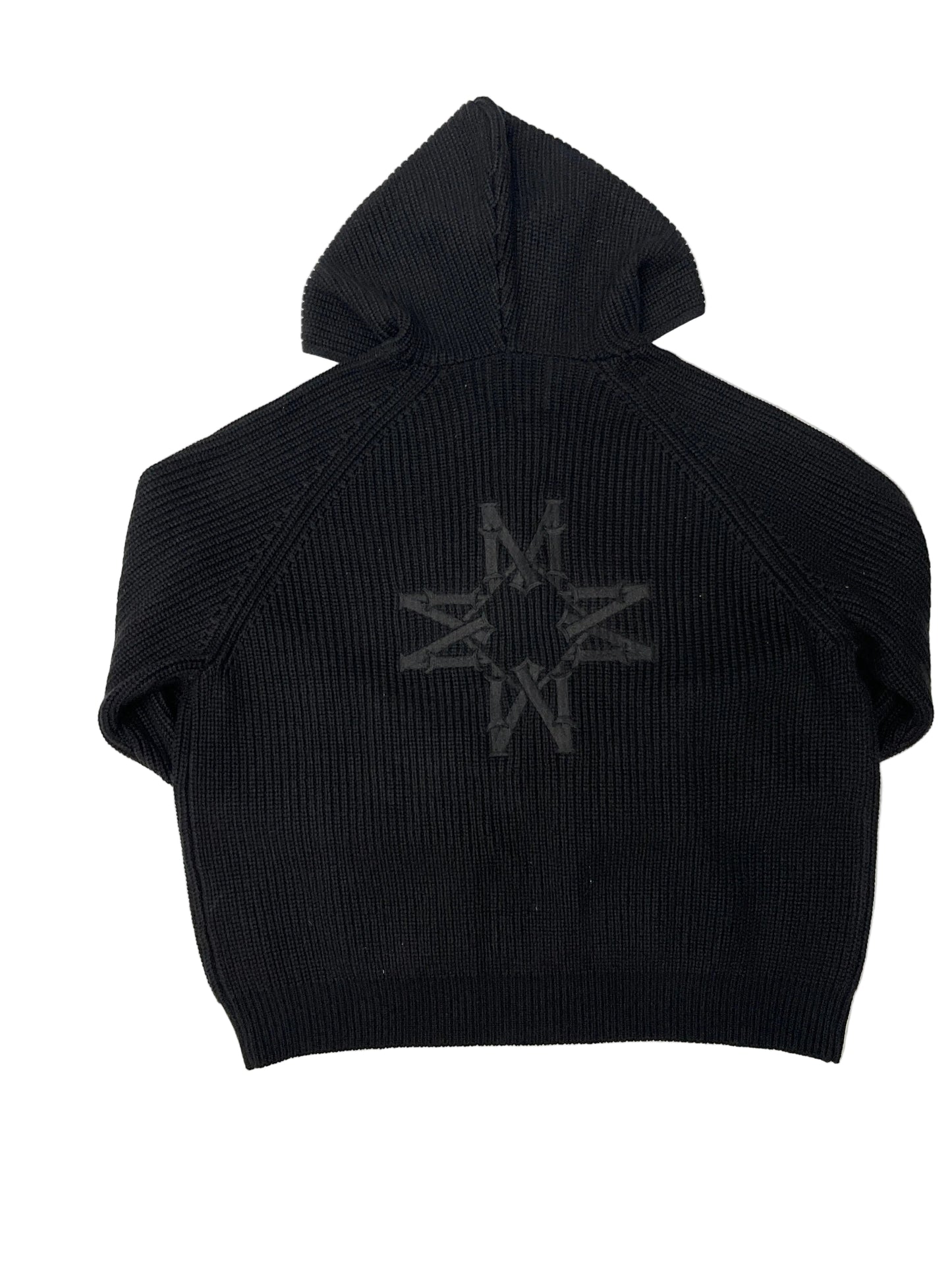 RIB KNITTED ZIP THROUGH HOODIE